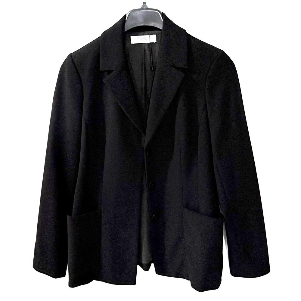 MM Lafleur Jacket Cardigan Womens 6 Tuxedo The Collins Blazer Wool Blend Black